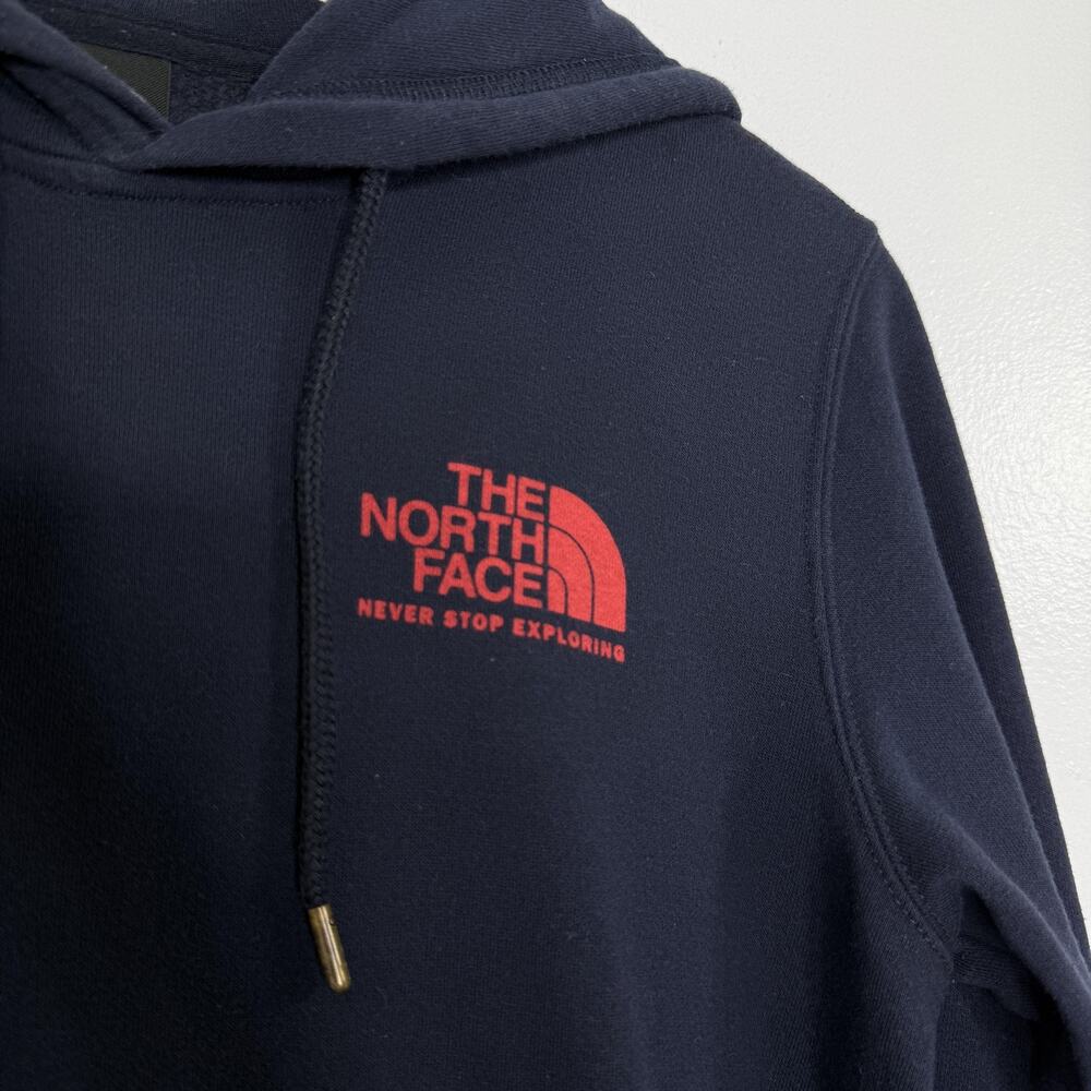 North Face Hoodie Jacket Womens Small Navy American Flag Blue Fleece Sweatshirt